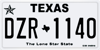 TX license plate DZR1140