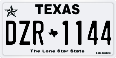 TX license plate DZR1144