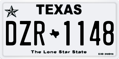TX license plate DZR1148
