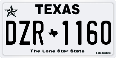 TX license plate DZR1160