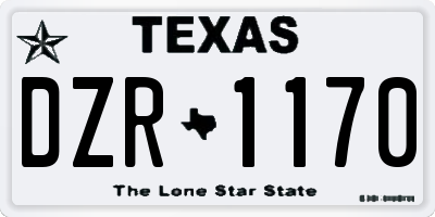TX license plate DZR1170