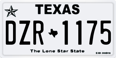 TX license plate DZR1175
