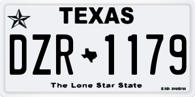TX license plate DZR1179