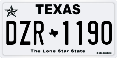 TX license plate DZR1190