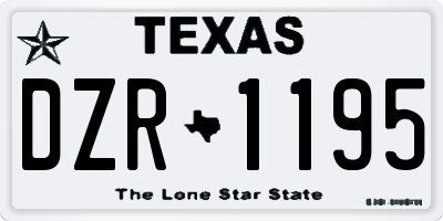 TX license plate DZR1195
