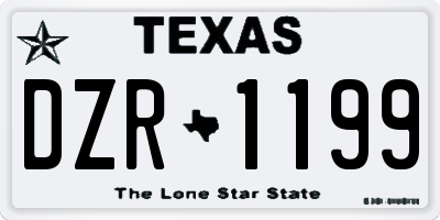 TX license plate DZR1199