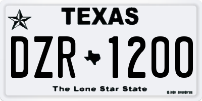 TX license plate DZR1200