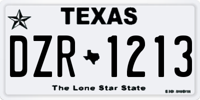 TX license plate DZR1213