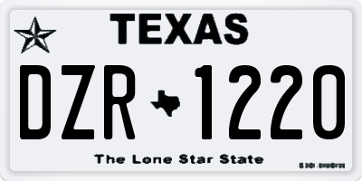 TX license plate DZR1220