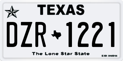 TX license plate DZR1221