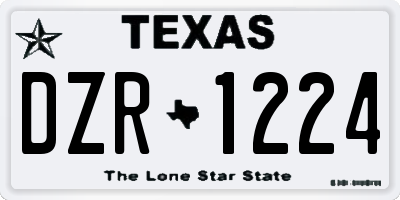 TX license plate DZR1224
