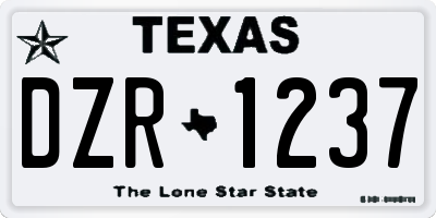 TX license plate DZR1237