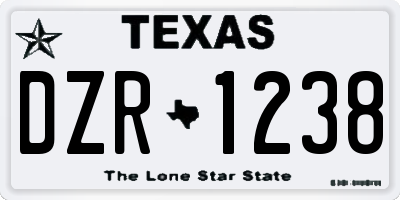 TX license plate DZR1238