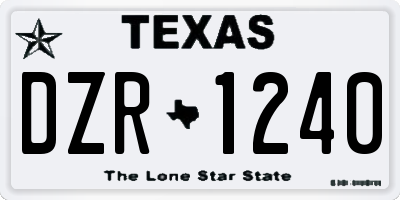 TX license plate DZR1240