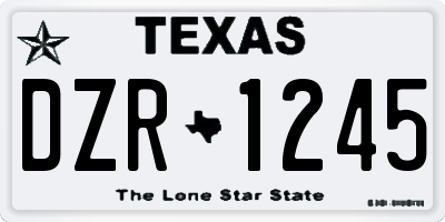 TX license plate DZR1245