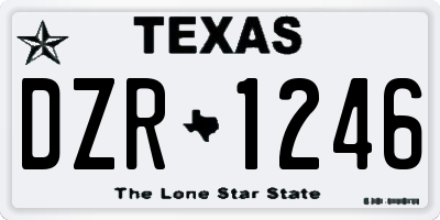 TX license plate DZR1246