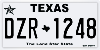 TX license plate DZR1248