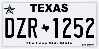 TX license plate DZR1252