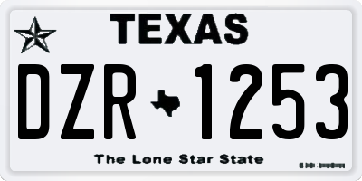 TX license plate DZR1253