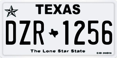 TX license plate DZR1256