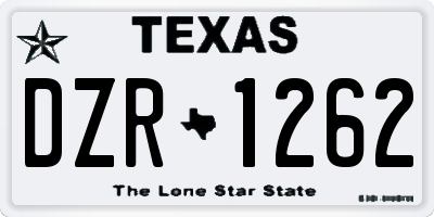 TX license plate DZR1262