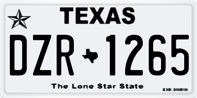 TX license plate DZR1265