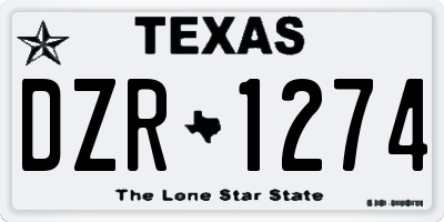 TX license plate DZR1274