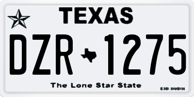 TX license plate DZR1275