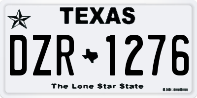 TX license plate DZR1276