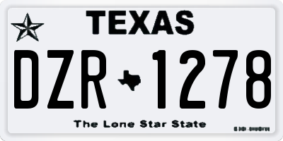 TX license plate DZR1278