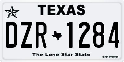 TX license plate DZR1284