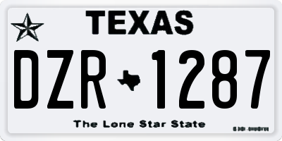 TX license plate DZR1287