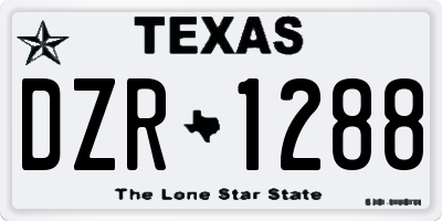 TX license plate DZR1288