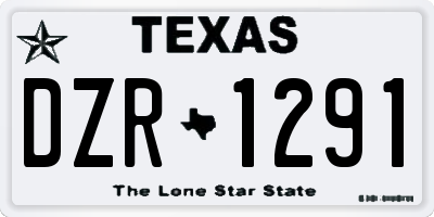 TX license plate DZR1291