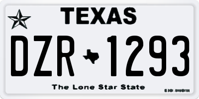 TX license plate DZR1293