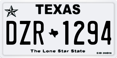 TX license plate DZR1294