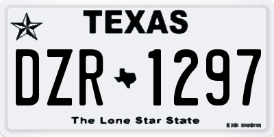 TX license plate DZR1297