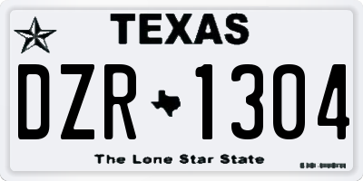 TX license plate DZR1304