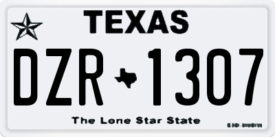 TX license plate DZR1307