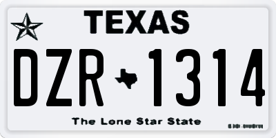 TX license plate DZR1314