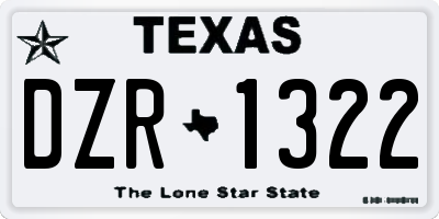 TX license plate DZR1322