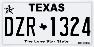 TX license plate DZR1324