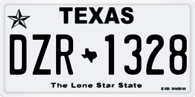 TX license plate DZR1328