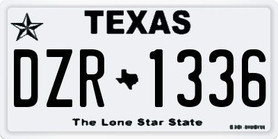 TX license plate DZR1336