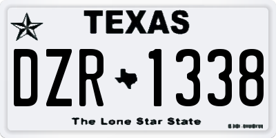 TX license plate DZR1338