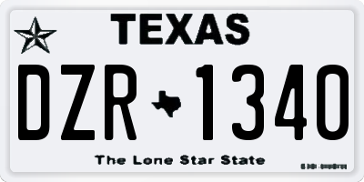 TX license plate DZR1340