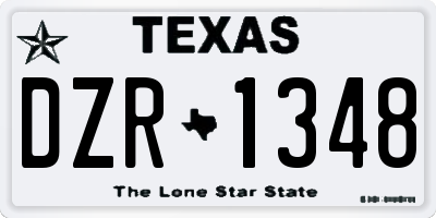 TX license plate DZR1348