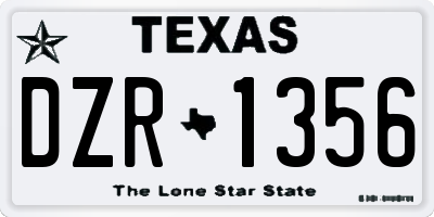 TX license plate DZR1356