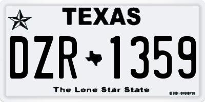 TX license plate DZR1359