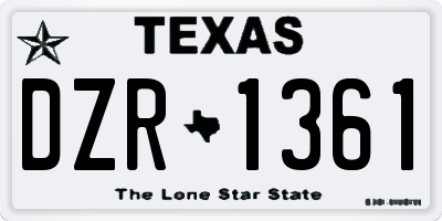 TX license plate DZR1361